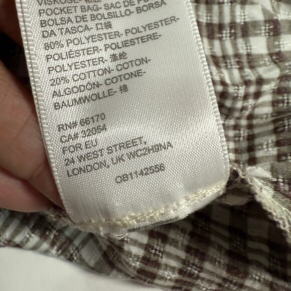 Urban Outfitters S NEW UO Gabrielle Woven Midi Wrap Dress Brown Motif - Picture 11 of 11